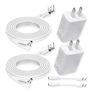 2 Pack Power Adapter Plug Charger for Ring Stick Up Cam Plug-in Camera & Ring Pan Tilt Stick Up, Spotlight Cam Pro/Plus Camera Charging Cord Cable 13.2ft White