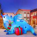 Joiedomi 6 FT Long Christmas Inflatable Dragon Outdoor Decoration, Christmas Blow Up Yard Decorations with Build-in LEDs, Xmas Inflatables Blow Up Dragon for Outside Lawn Garden Party Decor