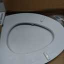 Mayfair Padded Toilet Seat with Chrome Hinges, Soft Vinyl over Wood Core Seat, Made in USA, Elongated, White