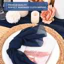 100 Pieces Cloth Napkins Navy Blue Dinner Cheesecloth Napkins for Wedding,Wrinkled Cloth Napkins Bulk for Home Party Rustic Table Decoration, 17 x 17 Inch