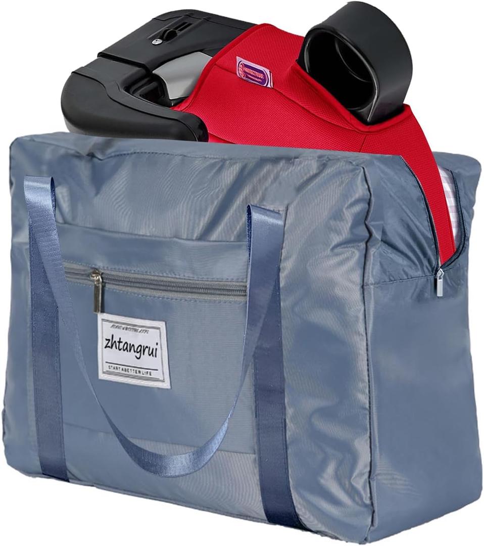 Backless Booster Seat Travel Bag for Airplane - Durable Car Seat Cover & Carrier for Easy Airplane Travel (blue)