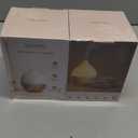 SALKING Essential Oil Diffuser, 100ml Small Aromatherapy Diffuser with Auto Shut-Off Function, Ultrasonic Diffusers for Essential Oils, Cool Mist Humidifier with Warm White Lights, for Office Home (White + Wooden Grain), Pack of 2 