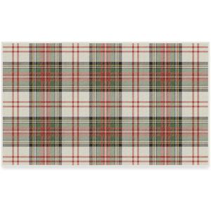 RUGGABLE Washable Plaid Area Rug Dress Stewart Tartan White 3x5, Stain-Resistant, Non-Slip Small Machine Washable Rugs for Living Room, Bedroom, Hallway, Entryway & Office with Cushioned Pad