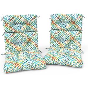 Outdoor High Back Patio Chair Cushions, Tufted Rocking Chair Cushions, Adirondack Cushions for Garden Porch Home Office Chairs Use, 44 x 22 x 4, 2 Pack,Acapa Opal Geometric
