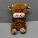 Highland Cow Plush Baby Sleep Soother - Heartbeat Stuffed Animal with Calming Light, White Noise, Shush, and Mother's Heartbeat for Newborns, Boys & Girls