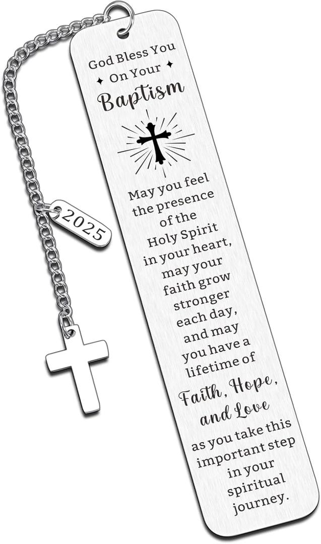 Adult Baptism Gifts for Women Men, Bulk Catholic Baptism Gifts for Teen Girls Boys, Cross Baptism Bookmark, Easter Basket Stuffers,First Communion Gift for Teens,Christening Confirmation Gift for Kids