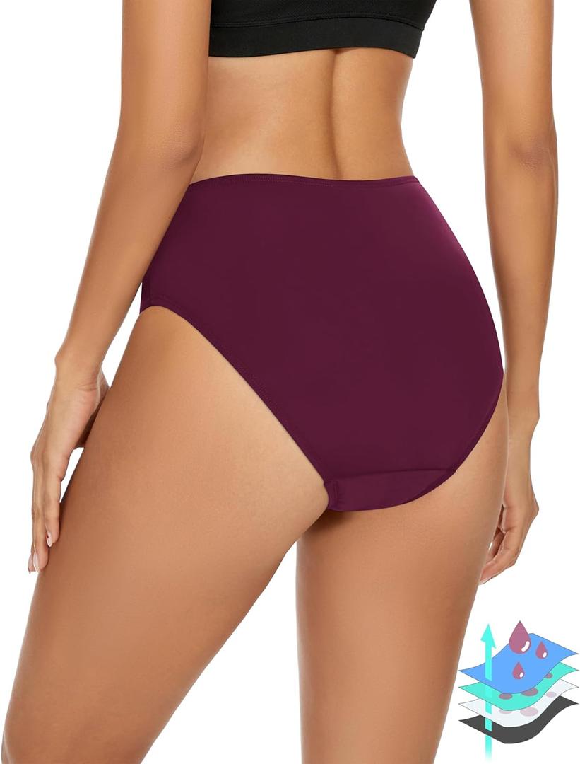 Period Swimwear Leakproof Menstrual Bikini Waterproof Bottom UPF 50+ Swim Brief Light Flow - Teens Girls Women (Medium, Purple)