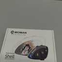 Moman Motorcycle Helmet Headset Speaker, RS-S Motorbike Helmet Headphone HiFi/Noise Cancellation/Auto Answer/FM Radio/AI Voice/IPX6 Waterproof with 2 Type Mics Earphone for All Helmets and Solo Riding (1 Pack)