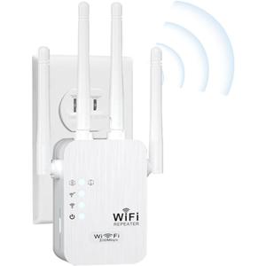 WiFi Extender, WiFi Extender Signal Booster for for Home & Outdoor, Device Servers Covers Up to 6000 Sq. ft and 35 Devices, Internet Booster