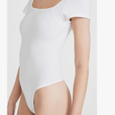 Womens Anette Square Neck Shaping Bodysuit, Small, White  