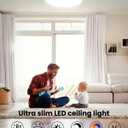 Wembanma 7 Inch Flush Mount LED Ceiling Light - Dimmable Ultra Slim 0.67in Round Flat Ceiling Lamps, 2700K/3000K/4000K/5000K/6000K Selectable LED Lights for Bathroom, Basement, 7 Inch 4Pack White
