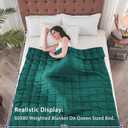 Yescool Weighted Blanket for Adults (20 lbs, 60 x 80, Dark Green) Cooling Heavy Blanket for Sleeping Perfect for 190-210 lbs, Queen Size Breathable Blanket with Premium Glass Bead, Machine Washable