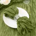 20 Pack Olive Green Cheesecloth Napkins Washable Summer Green Cloth Napkins Set of 20 Cotton Gauze Dinner Table Napkins Bulk 21x21 Inches for Wedding Bridal Baby Shower Tea Party Decor