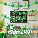 Tatuo 8 Pieces St. Patrick's Day Garland Decor Shamrock Felt Garland Green Red Hearts Banner Hanging String Garlands for Valentines Decor St. Patrick's Day Wedding Birthday Anniversary Party Supplies