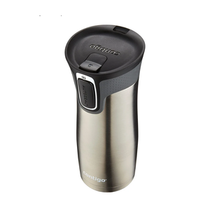 Contigo West Loop Stainless Steel Travel Mug with AUTOSEAL Lid, 16oz., Stainless Steel/Black