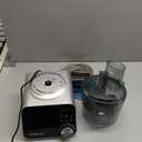 COOKLEE Food Processor, 600 Watts, 6 Functions Electric Food Chopper for Chopping, Mincing, Dicing, Shredding, Slicing, Purees & Dough with 12cup Processor Bowl, Food Chute & Pusher, Silver