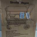 ELEMARA Foldable Wagon Stroller, Stroller Wagon for 2 Kids, Premium All Terrain Wagon for Kids with Removable Canopy, Adjustable Push/Pull Handle, Harnesses, Large Storage Bag, Black