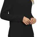 Women's Fall Casual Long Sleeve Tunic Tops Side Split T-Shirt for Leggings (Black, XL)