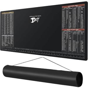 39.5X18 DIY Worktable Mat Large Work Bench Mat Workshop Mat Workbench Cover with SAE/Metric Ruler Standard Metric Conversion Charts Tap Drill Sizes Fit for DIYers Carpenter Repairman