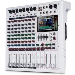 GF8PRO Professional 8-Channel DJ Console - With 7 Stage Equalizer, 99 Reverb Effects, LCD Color Screen, Independent Mute Function for DJ Stage Performance/Studio/Party Karaoke