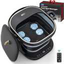 Puboo Collapsible Foot Spa Bath Massager with Heat, 95-115F Precise Temp Control, Motorized Massage Rollers, Heated Foot Bath Soak Tub, Fits US Mens Size 11, Gift for Christmas, Thanksgiving (Dark Blue)