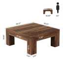 Tribesigns 39.4-Inch Square Coffee Table for Living Room, Farmhouse Center Cocktail Tea Table with Sturdy Wooden Legs, Easy Assembly, MDF, Dark Brown