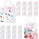 Sweetude 24 Pack Era' Party Clear PVC Gift Bags with Handles 8 Goodie Bags for Birthday Supplies Girl Fans Concert Bachelorette Music Singer Party Decorations Women Merchandise Music Lover Gift