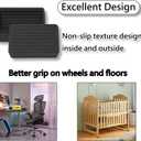 Furniture Wheels Caster Cups, Non-Slip Rubber Bed Frame Stopper Floor Protector for Any Furniture with Wheels - 8 Pack (Black)