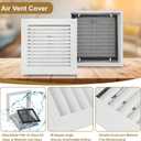 PATIKIL 18" x 18" Aluminum Return Grille, Return Air Vent Cover Linear Bar Removable Grille with Mesh Filter for Sidewall Wall Ceiling Floor HVAC System, White