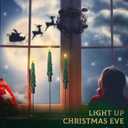 Honoson 3 Sets Flameless Christmas Tree Taper Candles with Holders Remote Control, LED Taper Candles Battery Operated Flickering Candlesticks for Holiday Window Fireplace Decor (Black)