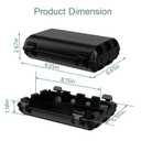Outdoor Electrical Box(9.05x6.61x2.67inch), IP54 Waterproof Extension Cord Cover 9 Cable Entry Ports Connection Hider Box Safety Protector, Protect Plug, Holiday Light, Timer,and Power Strip, Black
