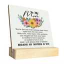  To My Mom Wood Plaque Gift, Gifts for Mom From Daughter, Plaque with Wooden Stand, Meaningful Wood Sign Plaque Gift, Ideas Gift For Mom, Mother's Day Christmas Thanksgiving Birthday Gift B1 (Pack Of 3)