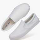 Emma Shoes Low-Top Slip Ons Women's Fashion Sneakers Casual Canvas Sneakers for Women Comfortable Flats Breathable Padded Insole Slip on Sneakers Women Low Slip on Shoes, Size: 6