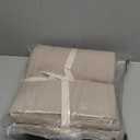 MooMee Bedding Duvet Cover Set 100% Washed Cotton Linen Like Textured Breathable Durable Soft Comfy (Heathered Tannish Linen Grey, Cal King 104"x98")