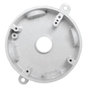 Sealproof 5 Hole Nonmetallic Weatherproof Round Electrical Outlet Box with 3/4" Outlet Holes and 1/2" Reducer Bushings, Wet Locations, UL Marine Listed, White