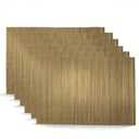 6-Pack Bamboo Placemats,Woven Heat-Resistant Rectangular Table Mats, Natural Dining Place Mats, Rustic Japanese Style Wood Mats for Indoor Dining, Kitchen and Party Use, Coffee