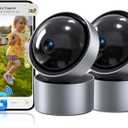 2K Indoor Cameras for Home Security, 2 Packs 5G&2.4G Security Camera Indoor with 360Pan/Tilt, Night Vision, Motion Tracking, Al Recognition, Smart Alarm, 24/7 Recording for Pet/Dog/Baby Monitor