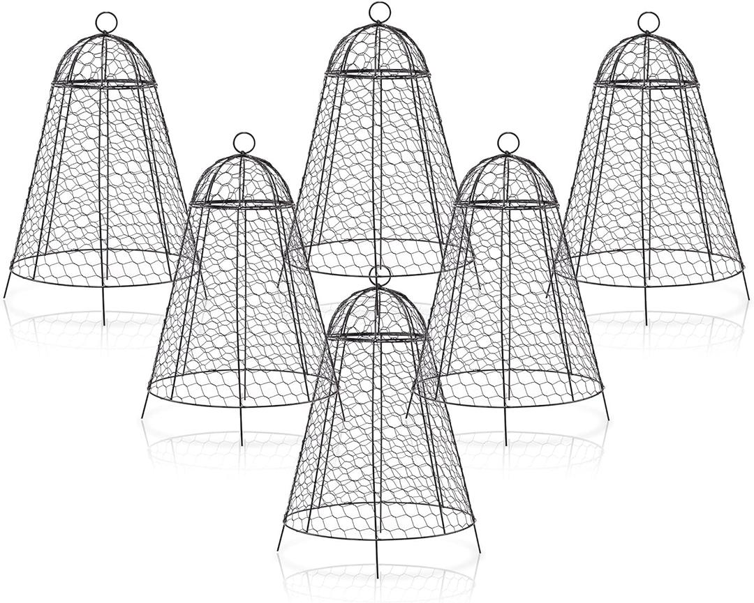 boldworks Garden Cloches for Plants Chicken Wire Cages to Protect from Animals Outdoor Extra Large Rustproof Thicker and Finer Mesh 12" x 20" Pack of 6