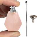 BOHO GARDEN Crystal Keepsake Urn - Wearable Small Container for Ashes, Memorial Urns Made from Real Crystal Material - Includes Spoon, Stick, Funnel & Storage Box (Rose Quartz (Silver))