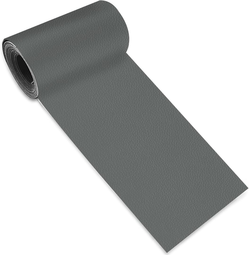 Leather Repair Tape,3.9 x 63 Inches Self Adhesive Leather Repair Patch,Vinyl Leather Repair Kit for Furniture,Couches,Car Seats,Sofas,Office Chairs,Dark Gray