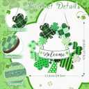 2 x AceOrbit St. Patrick's Day Decoration Wooden Shamrock Door Wreath Welcome Hanging Front Door Sign Wall Sign with Rope Clover Spring Decor Irish Gift for Home Decor Holiday Party Outdoor Indoor 12 in
