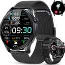 Smart Watch for Men Women Fitness: Make Answer Call Waterproof Digital Mens Watches Running Pedometer Smartwatch Android Phone iPhone Samsung Compatible Sleep SpO2 Heart Rate Monitor Step Tracker (Black)