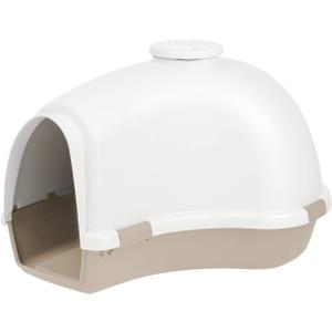 IRIS USA Igloo Dog House, White/Beige, Small and Medium Dogs and Cats, Indoor/Outdoor