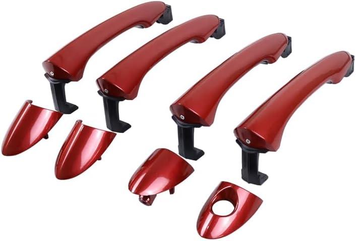 Red 1 Lot 4 Doors Exterior Handle Outer Door Handle Compatible with Hyundai Sonata 2011 2012 2013 2014