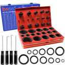 KEZE 826 Pcs Universal SAE and Metric O-Rings Kit,Standard 32 Metric & Inch Sizes O ring Assortment in 2 Box with 4 Piece Pick and Hook for Automotive Faucet Hydraulics Hose Air and Gas Sealing Repair