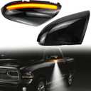 Sequential Dynamic LED Side Mirror Turn Signal Light Compatible with Dodge Ram 1500 2009-2018,Fit for Ram 2500 2010-2018 Mirror Marker Lamp Smoked Puddle Light Assembly, 2 Packs
