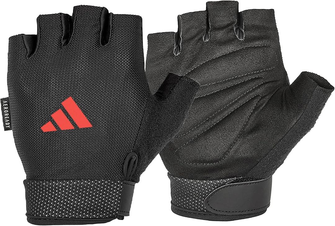 adidas Essential Training & Weightlifting Gloves, Fingerless Workout Gloves (Medium, Black)