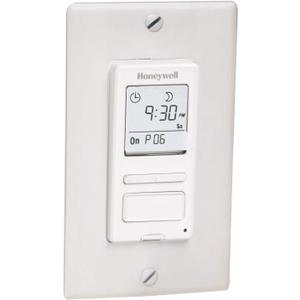 Honeywell RPLS540A ECONOSwitch Programmable Timer Switch, White (Requires 40 W Minimum), 1.5"D x 1.69"W x 4.06"H