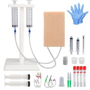 MedEduQuest Multipurporse IV Injection Phlebotomy Practice Kit, Venipuncture Practice Kit with Blood and Veins