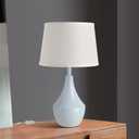 Blue Bedside Table Lamp, 19.3" Modern Table Lamp for Bedroom Nightstand, Cute Table Lamps for Living Room, Office Desk, End of Table